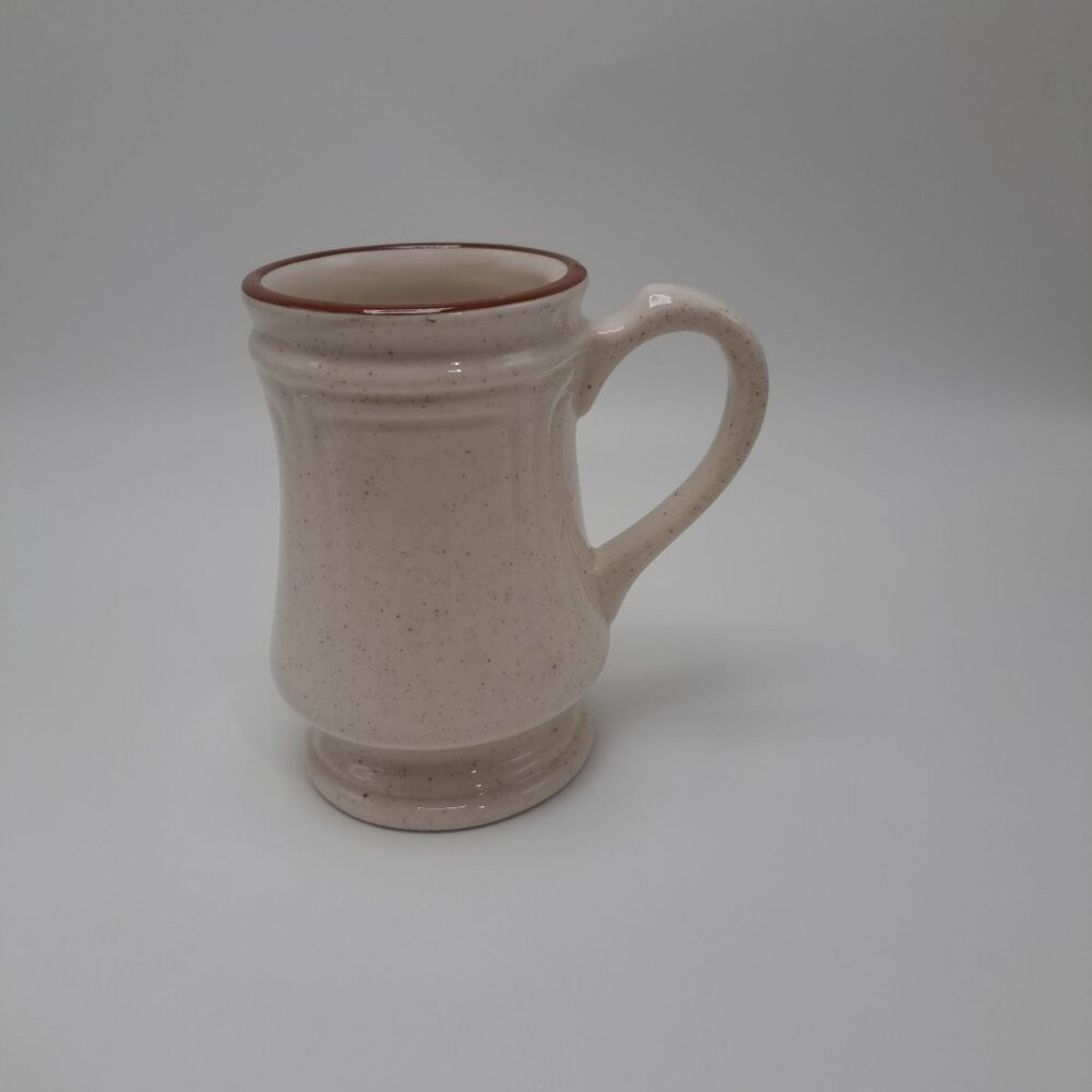 Syracuse China Brown Speckled Pedestal Stoneware Coffee Tea Mug